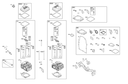Cylinder Head Group Diagram and Parts List for 356447-0055-B5 200000 - 399999 Briggs and Stratton Engine